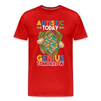 Autisme autistique Autiste - T-shirt bio Premium Homme - rouge - Devant - Damien (186cm)