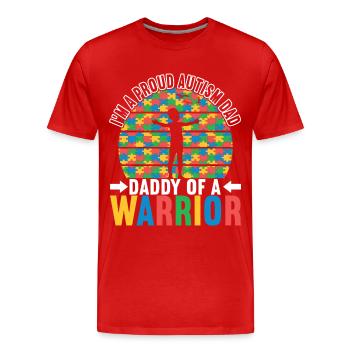 Autisme autistique Autiste - T-shirt bio Premium Homme - rouge - Devant - Damien (186cm)