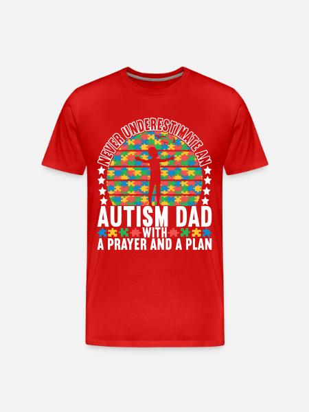 Autistic Autism Father Autistic - Men's Premium Organic T-Shirt - red