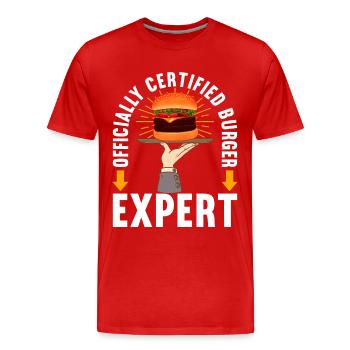 Fast Food Burgers - Men's Premium Organic T-Shirt - red - Front - Damien (186cm)