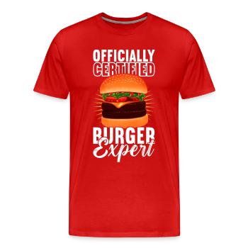 Fast Food Burger - Männer Premium Bio T-Shirt - Rot - Vorne - Damien (186cm)