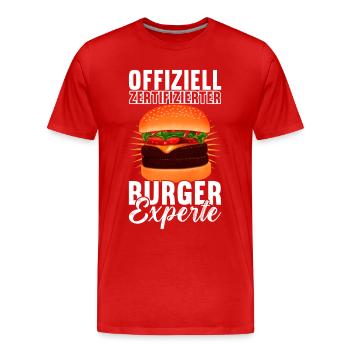 Fast Food Burger - Männer Premium Bio T-Shirt - Rot - Vorne - Damien (186cm)