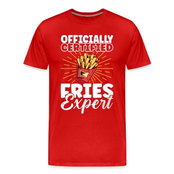 Fast Food Burgers - Men's Premium Organic T-Shirt - red - Front - Damien (186cm)