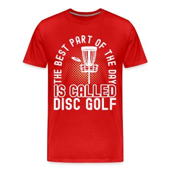 Disc Golf Disc Golfer - Männer Premium Bio T-Shirt - Rot - Vorne - Damien (186cm)