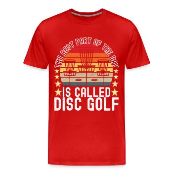 Disc Golf Disc Golfer - Männer Premium Bio T-Shirt - Rot - Vorne - Damien (186cm)