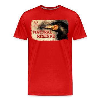 Serie "NATURSCHUTZGEBIET" - Kormoran - Männer Premium Bio T-Shirt - Rot - Vorne - Damien (186cm)