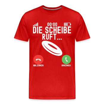 Disc Golf Disc Golfer - Männer Premium Bio T-Shirt - Rot - Vorne - Damien (186cm)