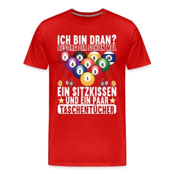 Pool Billard Billardspieler Pooltisch - Männer Premium Bio T-Shirt - Rot - Vorne - Damien (186cm)