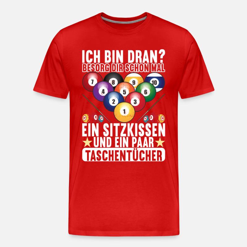 Pool Billard Billardspieler Pooltisch - Männer Premium Bio T-Shirt - Rot