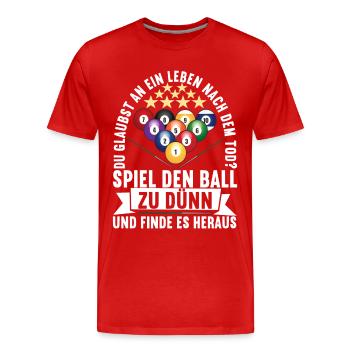 Pool Billard Billardspieler Pooltisch - Männer Premium Bio T-Shirt - Rot - Vorne - Damien (186cm)