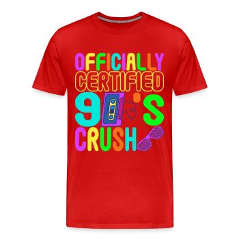 90s Party 90s - Men's Premium Organic T-Shirt - red - Front - Damien (186cm)