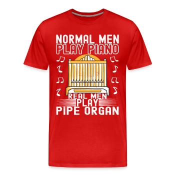 Organ Organist Organ Player - Men's Premium Organic T-Shirt - red - Front - Damien (186cm)