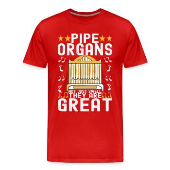 Organ Organist Organ Player - Men's Premium Organic T-Shirt - red - Front - Damien (186cm)