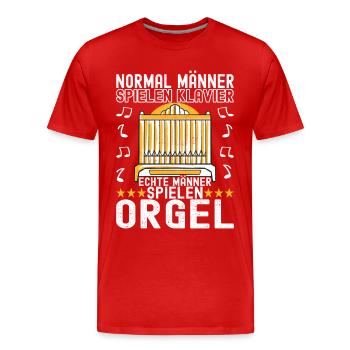 Orgel Organist Orgelspieler - Männer Premium Bio T-Shirt - Rot - Vorne - Damien (186cm)