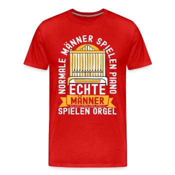 Orgel Organist Orgelspieler - Männer Premium Bio T-Shirt - Rot - Vorne - Damien (186cm)