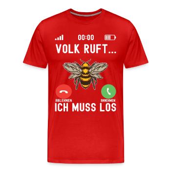 Imker Imkerei Bienenzüchter - Männer Premium Bio T-Shirt - Rot - Vorne - Damien (186cm)