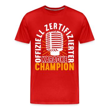 Karaoke Karaokeabend - Männer Premium Bio T-Shirt - Rot - Vorne - Damien (186cm)