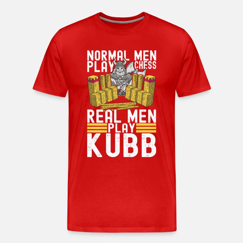 Kubb Wikinger Schach - Männer Premium Bio T-Shirt - Rot
