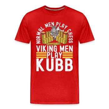 Kubb Wikinger Schach - Männer Premium Bio T-Shirt - Rot - Vorne - Damien (186cm)