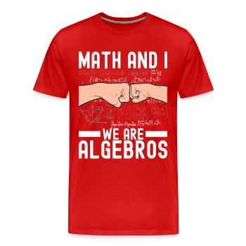 Professeur de mathématiques Mathématiques - T-shirt bio Premium Homme - rouge - Devant - Damien (186cm)