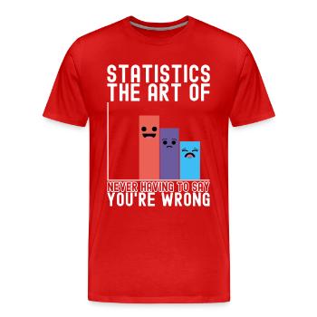 Professeur de mathématiques Mathématiques - T-shirt bio Premium Homme - rouge - Devant - Damien (186cm)