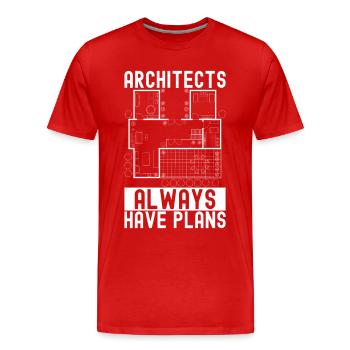 Architecture d’architecte - T-shirt bio Premium Homme - rouge - Devant - Damien (186cm)