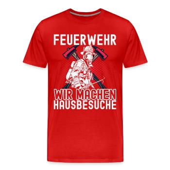 Feuerwehr Feuerwehrmann - Männer Premium Bio T-Shirt - Rot - Vorne - Damien (186cm)
