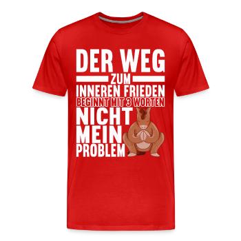 Lustige Sprüche Sarkasmus Yoga - Männer Premium Bio T-Shirt - Rot - Vorne - Damien (186cm)