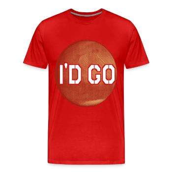 Mars Planet - Men's Premium Organic T-Shirt - red - Front - Damien (186cm)