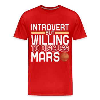 Mars Planet - Men's Premium Organic T-Shirt - red - Front - Damien (186cm)