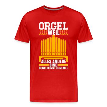 Orgel Organist - Männer Premium Bio T-Shirt - Rot - Vorne - Damien (186cm)