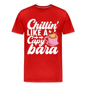 Capybara Wasserschwein - T-shirt bio Premium Homme - rouge - Devant - Damien (186cm)