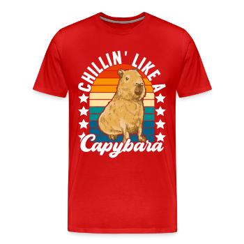 Capybara Wasserschwein - T-shirt bio Premium Homme - rouge - Devant - Damien (186cm)
