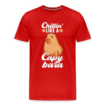 Capybara Wasserschwein - T-shirt bio Premium Homme - rouge - Devant - Damien (186cm)