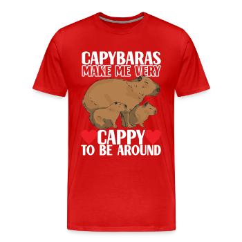 Capybara Wasserschwein - T-shirt bio Premium Homme - rouge - Devant - Damien (186cm)