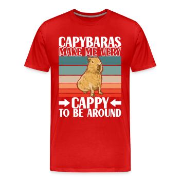 Capybara Wasserschwein - T-shirt bio Premium Homme - rouge - Devant - Damien (186cm)