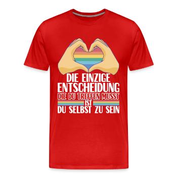 LGBTQ Gay Pride Schwul - Männer Premium Bio T-Shirt - Rot - Vorne - Damien (186cm)