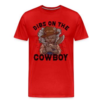 Cowboy Barn Bull Rider Rodeo Country Western - T-shirt bio Premium Homme - rouge - Devant - Damien (186cm)