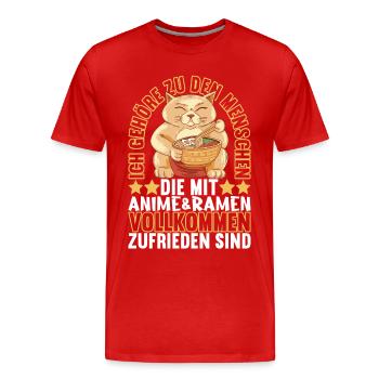 Anime Manga Ramen - Männer Premium Bio T-Shirt - Rot - Vorne - Damien (186cm)