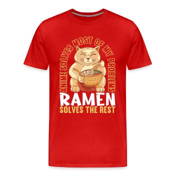 Anime Manga Ramen - Männer Premium Bio T-Shirt - Rot - Vorne - Damien (186cm)