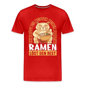 Anime Manga Ramen - Männer Premium Bio T-Shirt - Rot - Vorne - Damien (186cm)