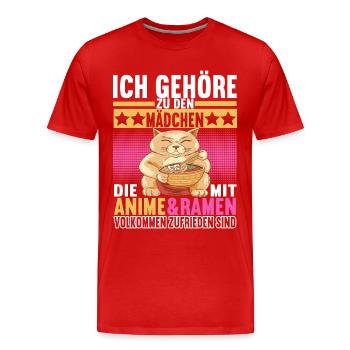 Anime Manga Ramen - Männer Premium Bio T-Shirt - Rot - Vorne - Damien (186cm)