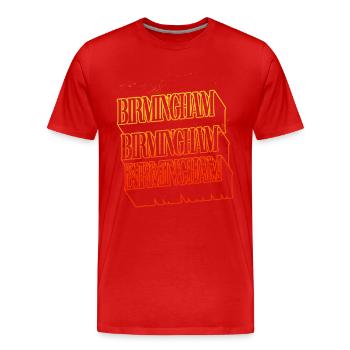 Birmingham England UK City Skyline Home Font - Men's Premium Organic T-Shirt - red - Front - Damien (186cm)