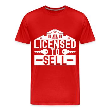 Real estate marker Markler Immobilien - Men's Premium Organic T-Shirt - red - Front - Damien (186cm)