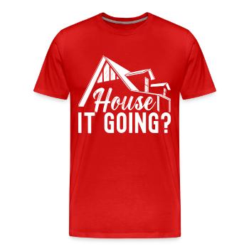 Real estate marker Markler Immobilien - Men's Premium Organic T-Shirt - red - Front - Damien (186cm)