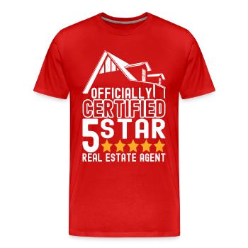 Real estate marker Markler Immobilien - Men's Premium Organic T-Shirt - red - Front - Damien (186cm)