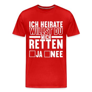 Junggesellenabschied Junggeselle Polterabend - Männer Premium Bio T-Shirt - Rot - Vorne - Damien (186cm)