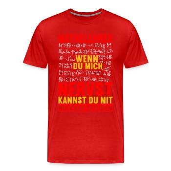 Mathe Mathelehrer - Männer Premium Bio T-Shirt - Rot - Vorne - Damien (186cm)