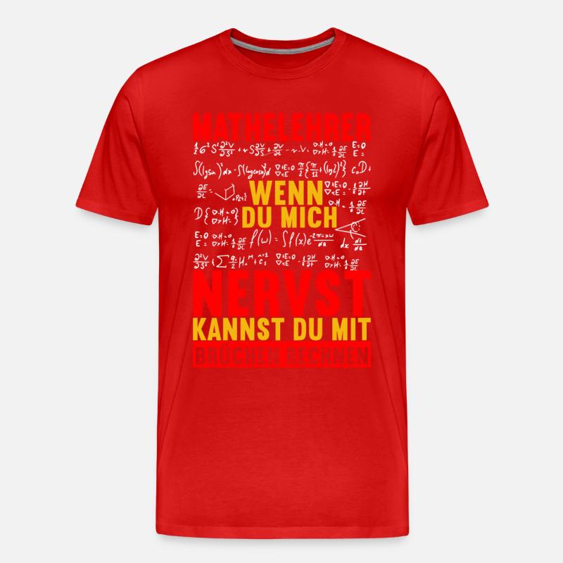 Mathe Mathelehrer - Männer Premium Bio T-Shirt - Rot