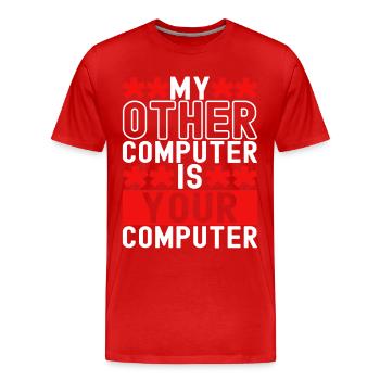 Programmer Cyber Security - Men's Premium Organic T-Shirt - red - Front - Damien (186cm)